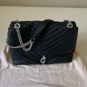 Rebecca Minkoff Black Edie Flap Shoulder Bag